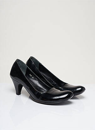 Pantofi cu toc material neted toc de 7 la 9 cm negru IPPON STYL femeie