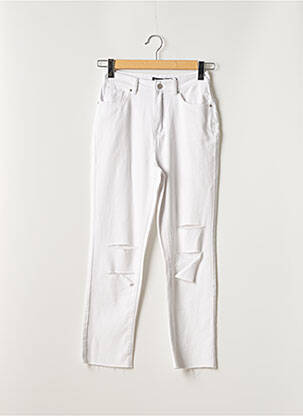 Blugi cu croială dreaptă alb BOOHOO femeie