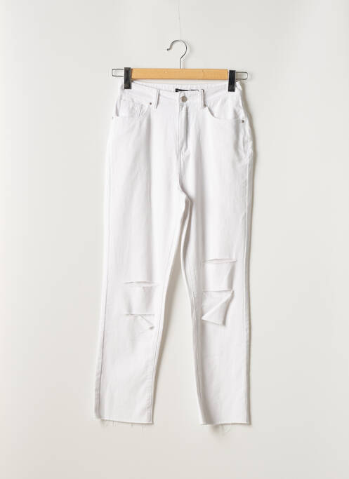 Blugi cu croială dreaptă alb BOOHOO femeie