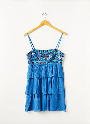 Rochie scurtă croială fluidă bretele subțiri albastru BCBGMAXAZRIA femeie