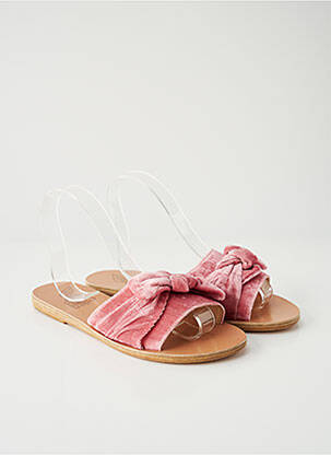 Mulete/saboți talpă exterioară din piele toc plat până la 3 cm roz ANCIENT GREEK SANDALS femeie