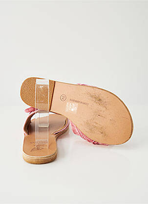 Mulete/saboți talpă exterioară din piele toc plat până la 3 cm roz ANCIENT GREEK SANDALS femeie