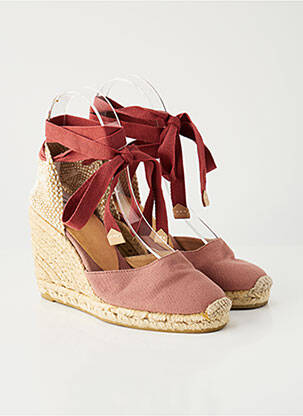 Espadrile țesătură pânză toc de 7 la 9 cm roz CASTANER femeie