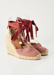 Espadrile țesătură pânză toc de 7 la 9 cm roz CASTANER femeie