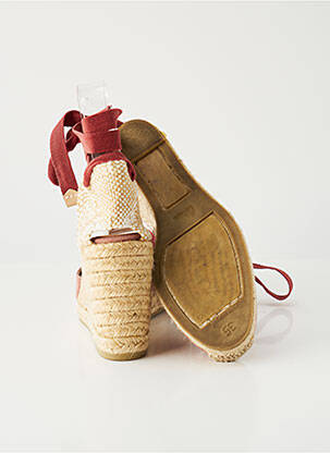 Espadrile țesătură pânză toc de 7 la 9 cm roz CASTANER femeie