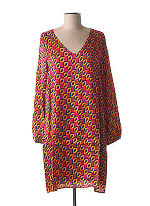 Rochie midi imprimeu fantezie mâneci lungi roz LA FEE MARABOUTEE femeie