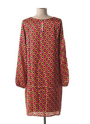 Rochie midi imprimeu fantezie mâneci lungi roz LA FEE MARABOUTEE femeie