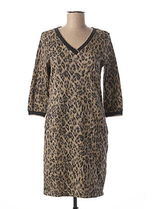 Rochie midi mâneci 3/4 mâneci 3/4 bej LA FEE MARABOUTEE femeie
