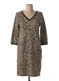 Rochie midi mâneci 3/4 mâneci 3/4 bej LA FEE MARABOUTEE femeie