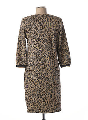 Rochie midi mâneci 3/4 mâneci 3/4 bej LA FEE MARABOUTEE femeie