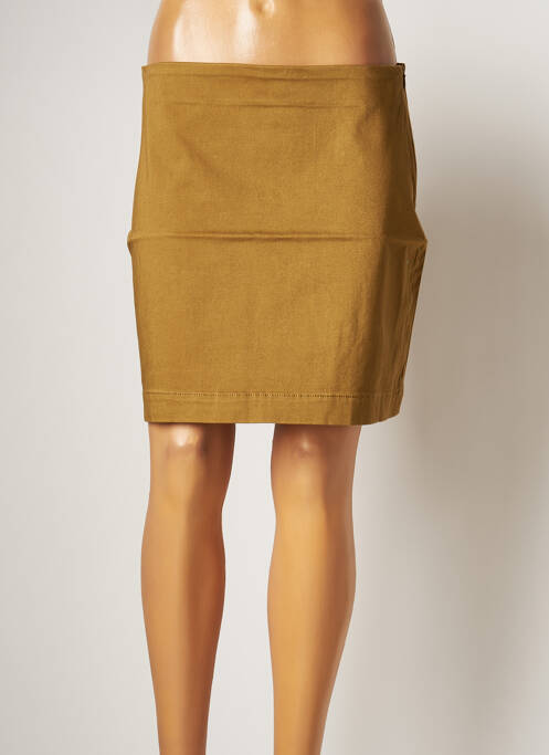 Fustă scurtă închidere cu fermoar lateral maro LA FIANCEE DU MEKONG femme