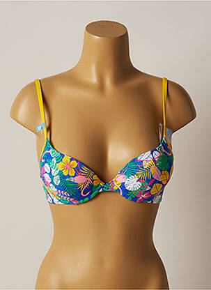 Sutien de costum de baie elasticitate top sutien push-up galben CHERRY BEACH femeie