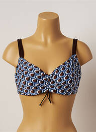 Sutien de costum de baie elasticitate sutien cupe întregi cu decolteu înalt albastru BELCOR femme