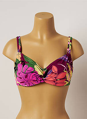 Sutien de costum de baie elasticitate sutien cupe întregi cu decolteu înalt roz BELCOR femeie