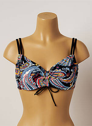 Sutien de costum de baie elasticitate sutien cupe întregi cu decolteu înalt negru BELCOR femeie