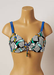Sutien de costum de baie elasticitate sutien cupe întregi cu decolteu înalt albastru BELCOR femme