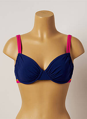 Sutien de costum de baie elasticitate sutien cupe întregi cu decolteu înalt albastru BELCOR femeie