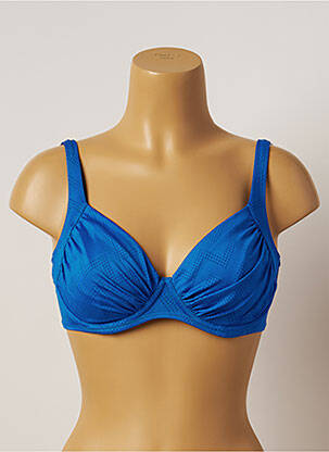 Sutien de costum de baie elasticitate sutien cupe întregi cu decolteu înalt albastru BELCOR femeie