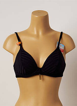 Sutien de costum de baie elasticitate sutien cupe întregi cu decolteu înalt negru CHERRY BEACH femeie