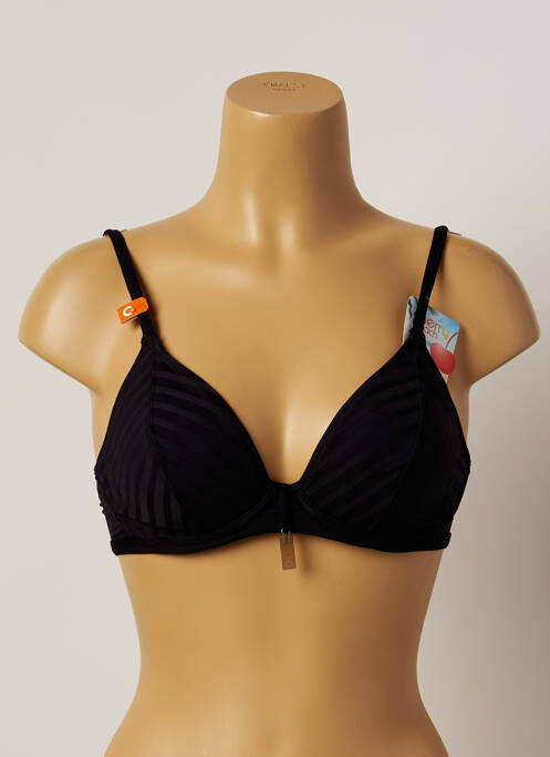 Sutien de costum de baie elasticitate sutien cupe întregi cu decolteu înalt negru CHERRY BEACH femme