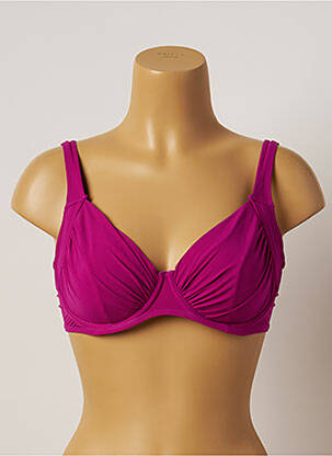 Sutien de costum de baie elasticitate sutien cupe întregi cu decolteu înalt roz BELCOR femeie