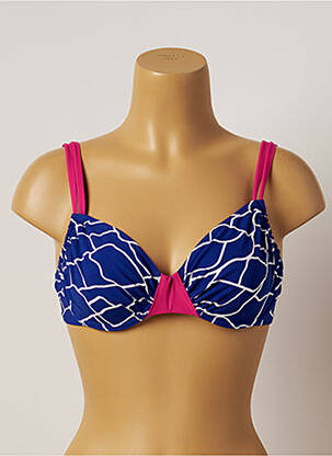 Sutien de costum de baie elasticitate sutien cupe întregi cu decolteu înalt albastru BELCOR femeie