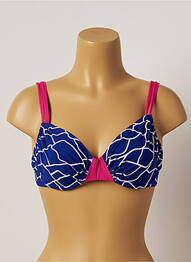 Sutien de costum de baie elasticitate sutien cupe întregi cu decolteu înalt albastru BELCOR femme