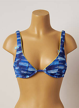 Sutien de costum de baie elasticitate sutien cupe întregi cu decolteu înalt albastru CHERRY BEACH femeie