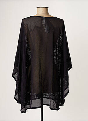 Poncho guler rotund negru VANITY FAIR femeie