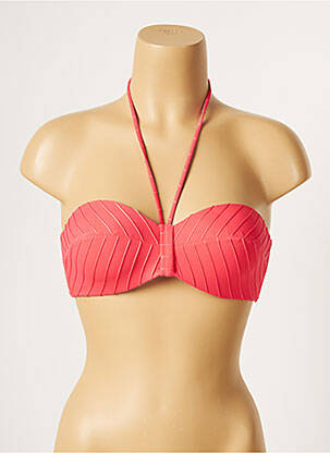 Sutien de costum de baie elasticitate top sutien modelat roz LOU femeie