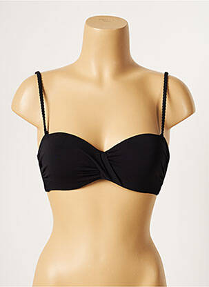 Sutien de costum de baie elasticitate top bentiță negru LOU femeie
