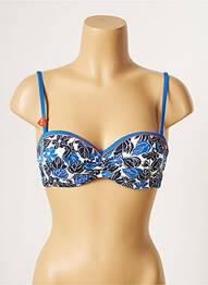 Sutien de costum de baie bretele elastice detașabile top sutien modelat albastru VARIANCE femeie