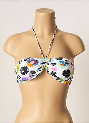 Sutien de costum de baie elasticitate top bentiță alb CHERRY BEACH femeie