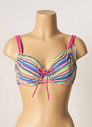 Sutien de costum de baie elasticitate sutien cupe întregi cu decolteu înalt roz BESTFORM femeie