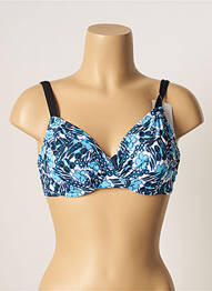 Sutien de costum de baie elasticitate sutien cupe întregi cu decolteu înalt albastru BESTFORM femme