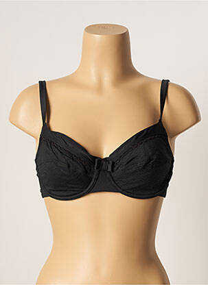 Sutien de costum de baie elasticitate sutien cupe întregi cu decolteu înalt negru BESTFORM femeie