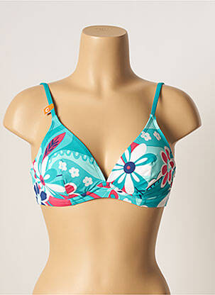 Sutien de costum de baie elasticitate sutien cupe întregi cu decolteu înalt albastru CHERRY BEACH femeie