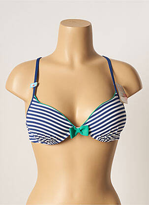 Sutien de costum de baie elasticitate top sutien push-up albastru CHERRY BEACH femeie