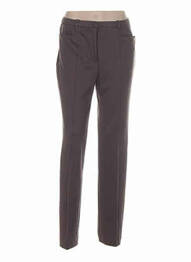 Pantalon drept închidere cu fermoar sub clapetă cu nasturi mărime normală maro PAUPORTÉ femme