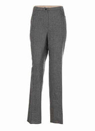 Pantalon drept închidere cu fermoar sub clapetă cu nasturi mărime normală gri PAUPORTÉ femme