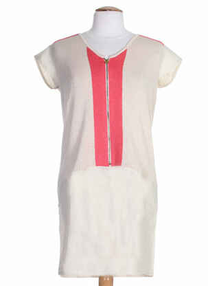 Rochie midi mâneci scurte mâneci scurte bej COLEEN BOW femeie