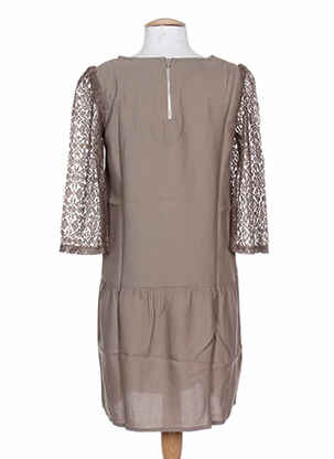 Rochie midi mâneci 3/4 mâneci 3/4 maro COLEEN BOW femeie