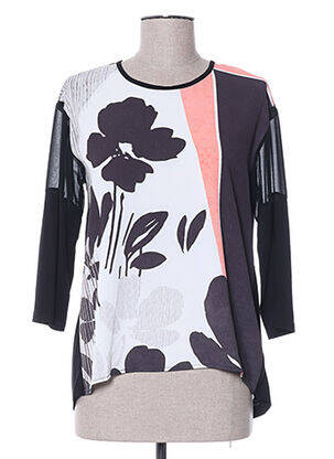 Bluză imprimeu floral mâneci 3/4 negru DIANE LAURY femeie