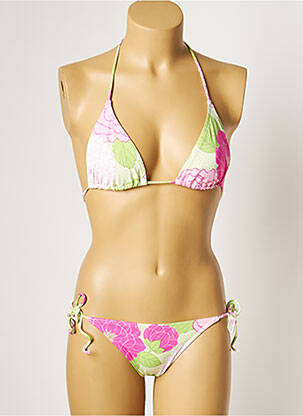 Costum de baie din două piese elasticitate top triunghiuri verde MANUEL CANOVAS femeie
