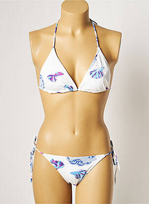 Costum de baie din două piese elasticitate top triunghiuri alb MANUEL CANOVAS femeie