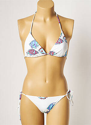Costum de baie din două piese elasticitate top triunghiuri alb MANUEL CANOVAS femeie
