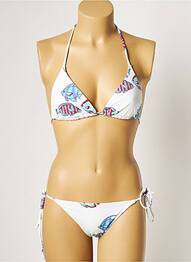 Costum de baie din două piese elasticitate top triunghiuri alb MANUEL CANOVAS femme
