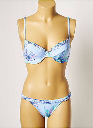Costum de baie din două piese elasticitate top sutien modelat albastru MANUEL CANOVAS femeie