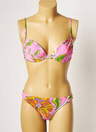 Costum de baie din două piese elasticitate top sutien modelat roz MANUEL CANOVAS femme