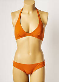 Costum de baie dintr-o singură piesă bretele elastice maro KRISTINA TI femme